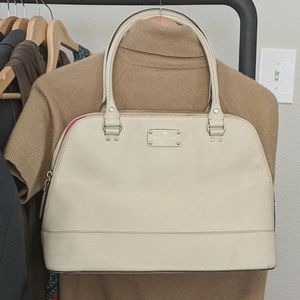 Cream structured kate spade bag